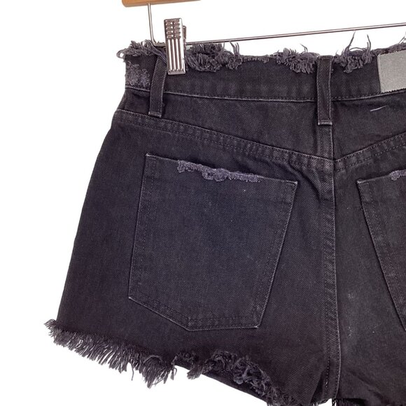 Carmar Denim Shorts Size 27‎ Bianca Relaxed High Rise NWT Distressed Black - Picture 6 of 8